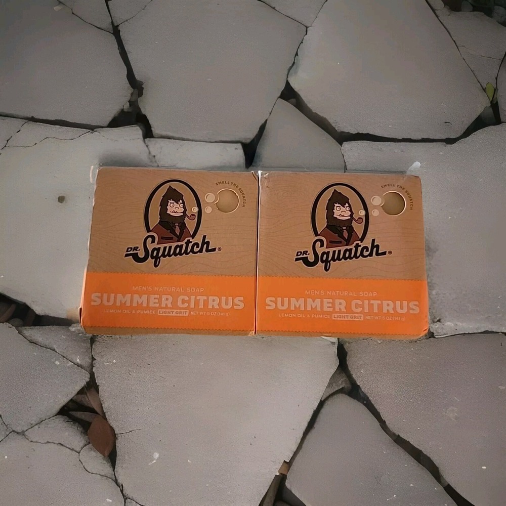 Set Of 2 Dr. Squatch Men's Natural Bar Soap - Summer Citrus -Bright, Refreshing